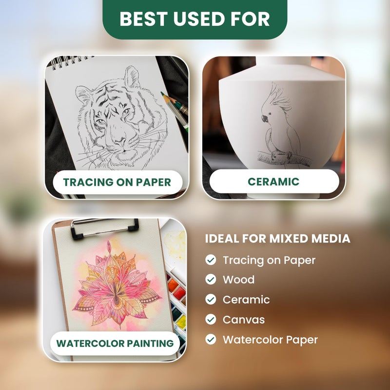 MyArtscape Graphite Transfer Paper, 20 Black Sheets - Wax Free - Erasable - Smudge-Free - Ideal for Drawing, Tracing and Watercolor Transfer - Premium Arts and Crafts Supplies - Image 5